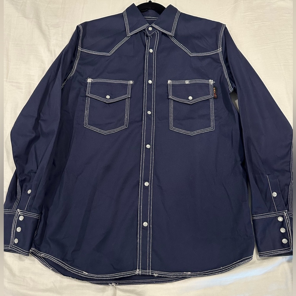 Strong Work FR Flame-Resistant Work Shirt- Navy Blue
